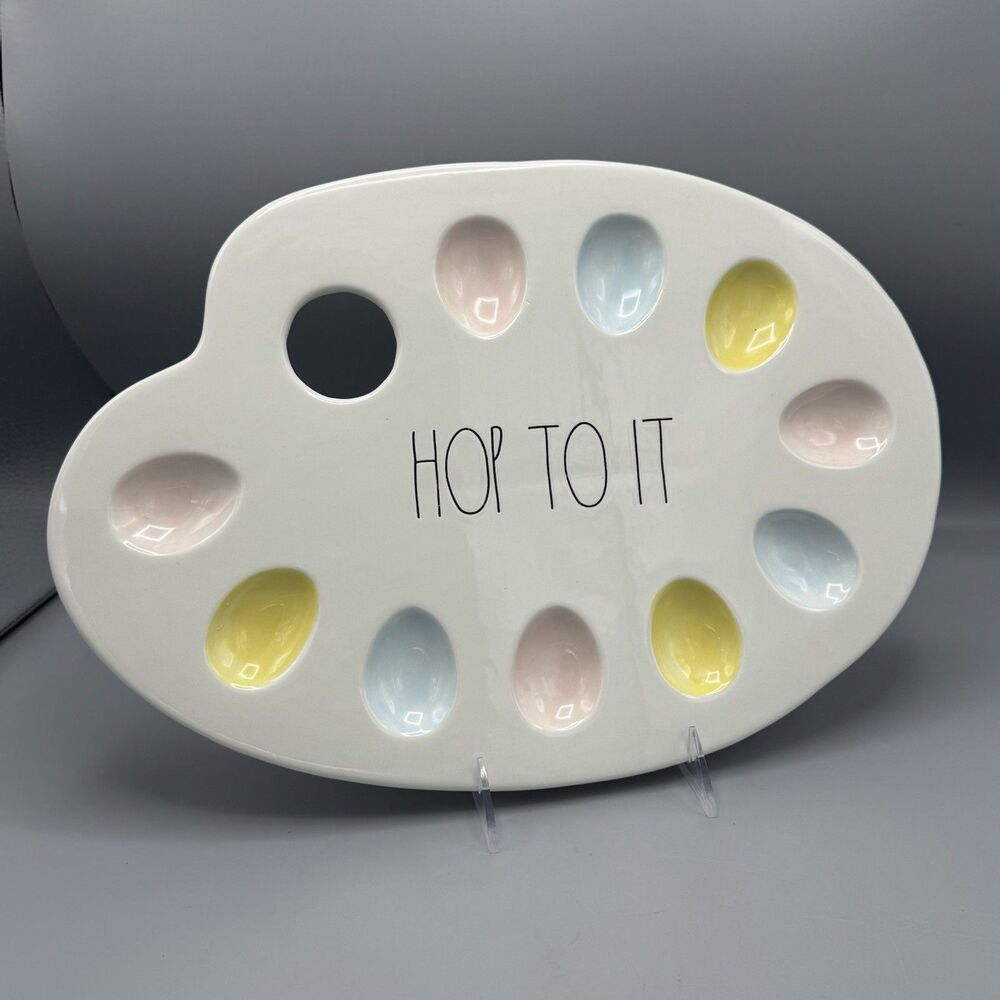 Rae Dunn Artisan Collection by Magenta Deviled Egg Plate Painters Palatte Easter